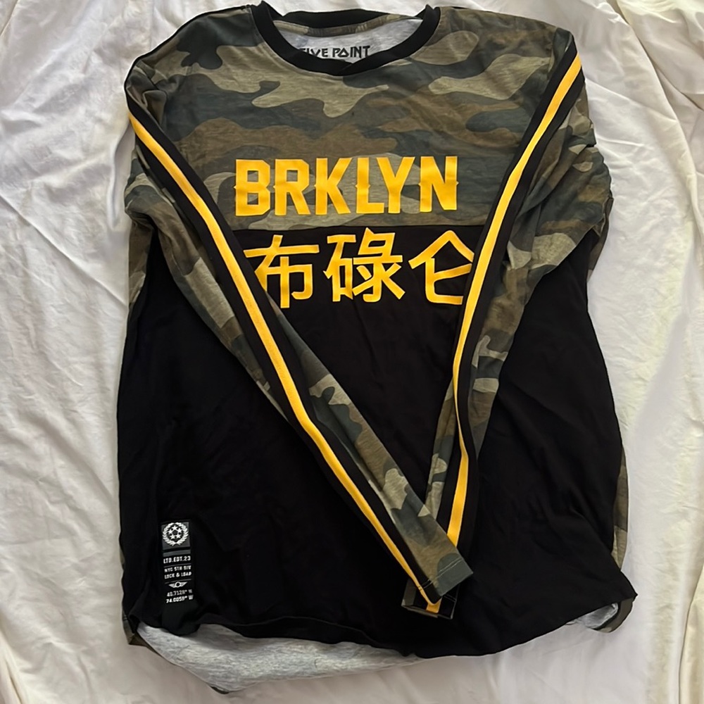 Camo Yellow design Brooklyn long sleeve medium